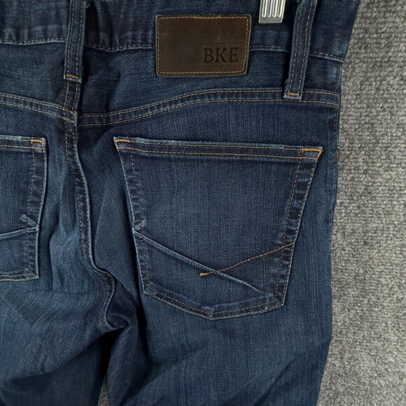 BKE Buckle Jake Straight Denim Jeans Size 31XL Stretch Urban Dark Wash ACT 32x32 - Picture 12 of 16